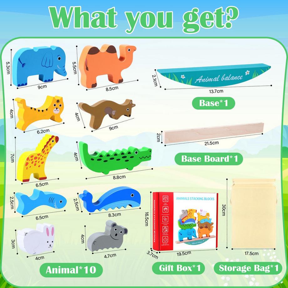 Activity-board  Tierisches Stapelspielzeug Holzspielzeug 