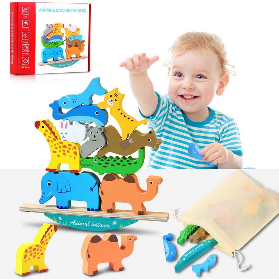 Activity-board  Tierisches Stapelspielzeug Holzspielzeug 