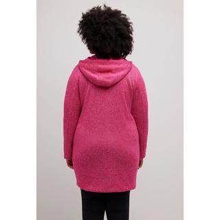 Ulla Popken  Strickfleece-Jacke, Stehkragen, Kapuze, Zipptaschen 