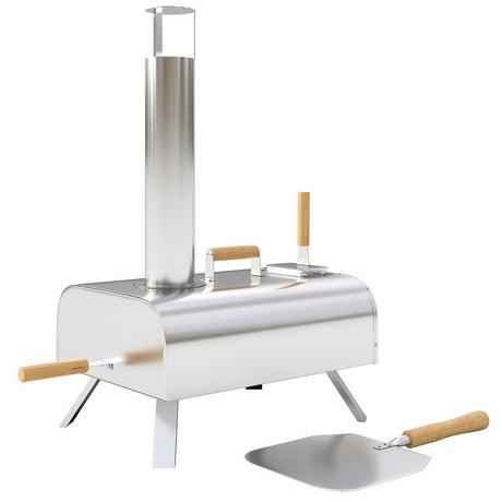 Northio Four à pizza d'extérieur, four à pizza au feu de bois en acier inoxydable, four avec pierre à pizza de 1 cm d'épaisseur, pied pliable, couvercle de pelle à pizza, four à bois portable, fours à pizza pour camping, jardin, fête  