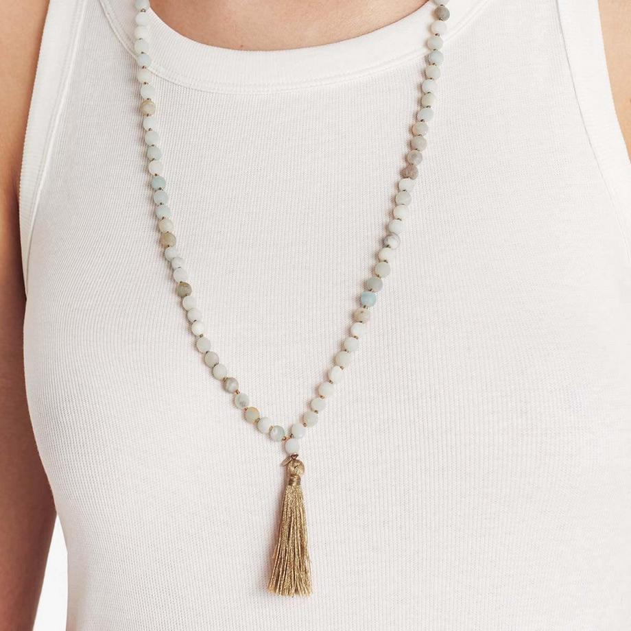 Balibay  Amaja  Halskette mit Amazonit Steinen & Quaste 