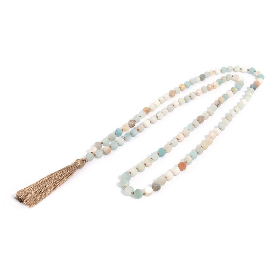 Amaja  Halskette mit Amazonit Steinen & Quaste