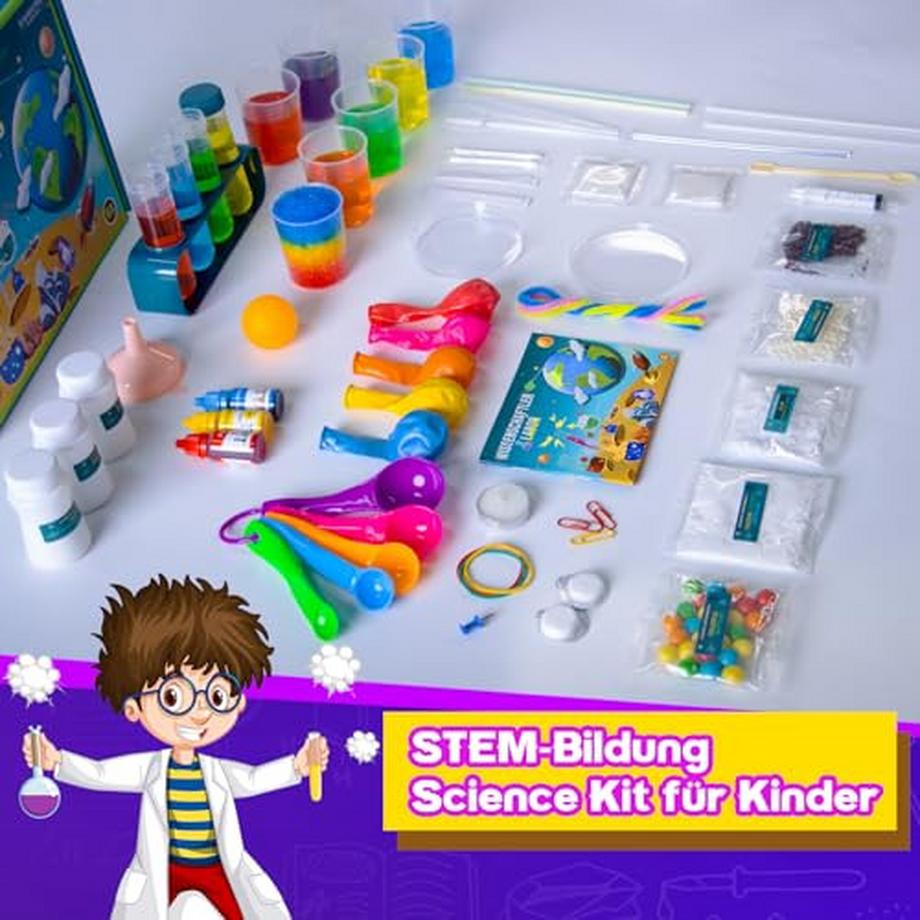 Activity-board  50 wissenschaftliche Experimente Kit, pädagogische Wissenschaft Spielzeug, Chemie-Set, Kristallwachstum, Vulkanausbruch 