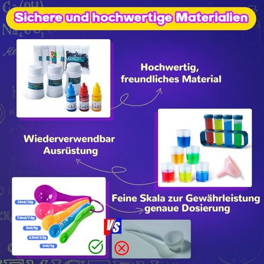 Activity-board  50 wissenschaftliche Experimente Kit, pädagogische Wissenschaft Spielzeug, Chemie-Set, Kristallwachstum, Vulkanausbruch 