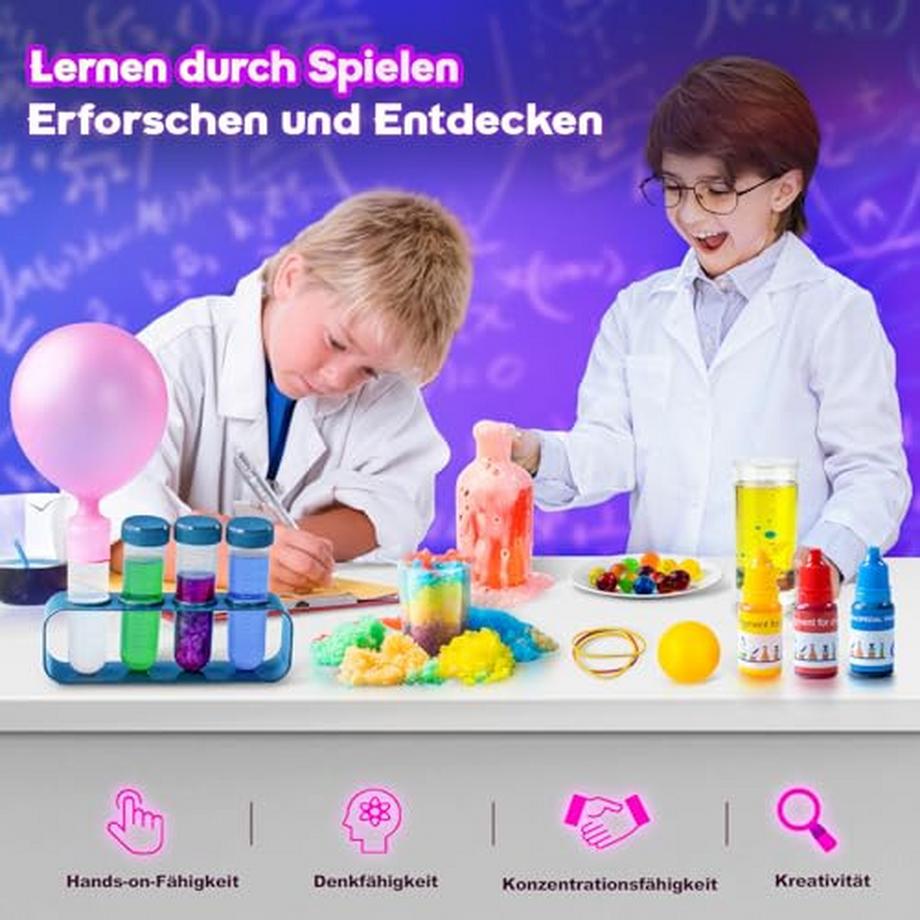 Activity-board  50 wissenschaftliche Experimente Kit, pädagogische Wissenschaft Spielzeug, Chemie-Set, Kristallwachstum, Vulkanausbruch 