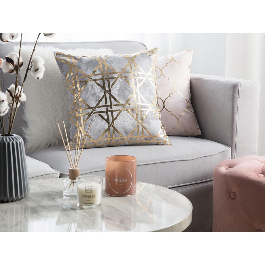 Beliani Dekokissen 2er Set aus Polyester Modern CASSIA  