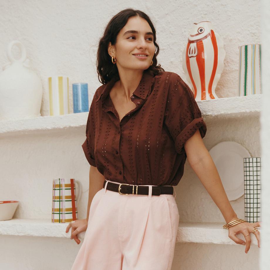 Chemise ample en broderie anglaise