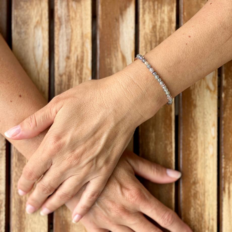 Balibay  Leyla  Armband mit Labradorit und Silber rosévergoldet 