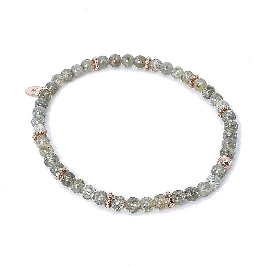 Leyla  Armband mit Labradorit und Silber rosévergoldet
