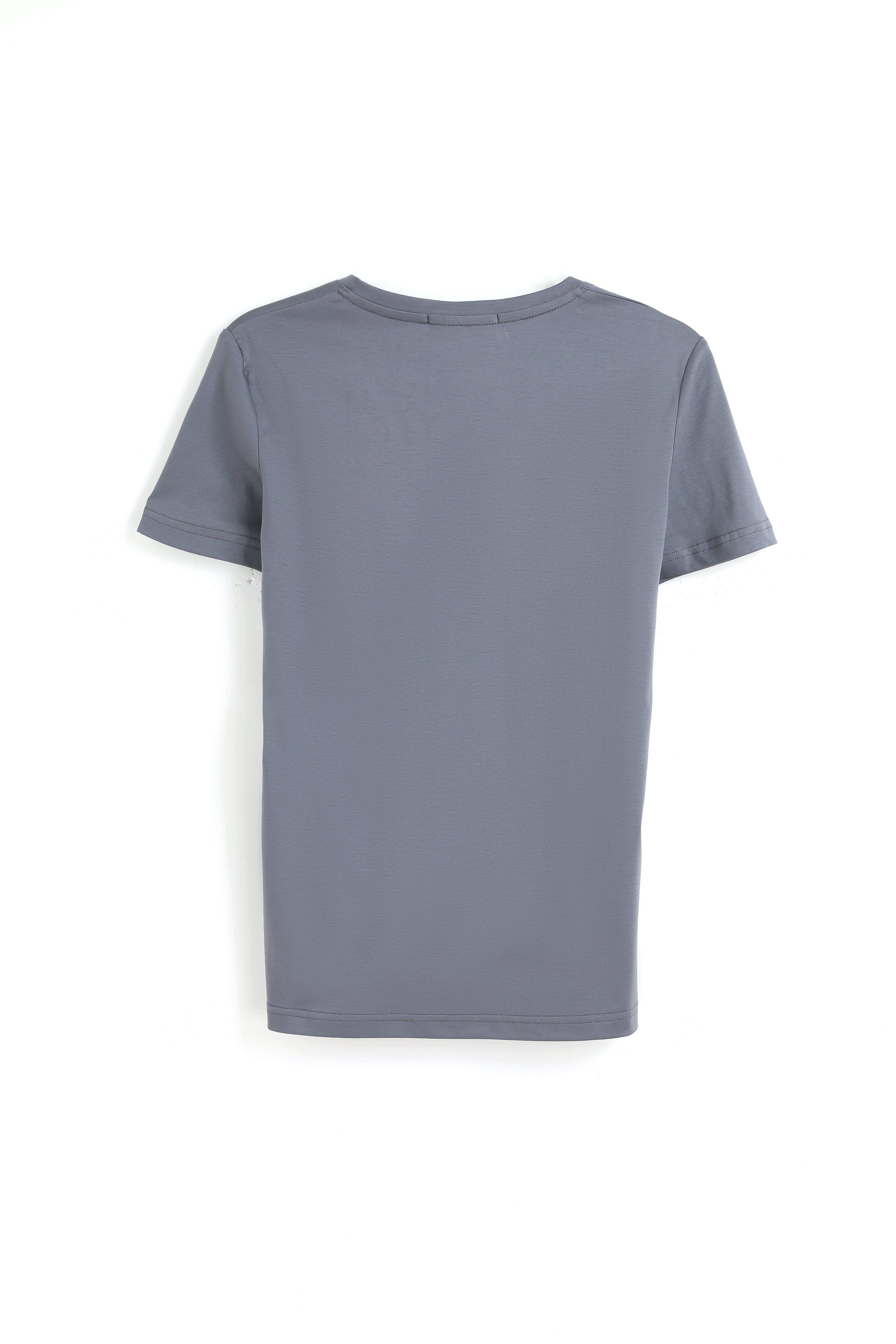 Bellemere New York  T-shirt in cotone con grande scollo a V 160G 