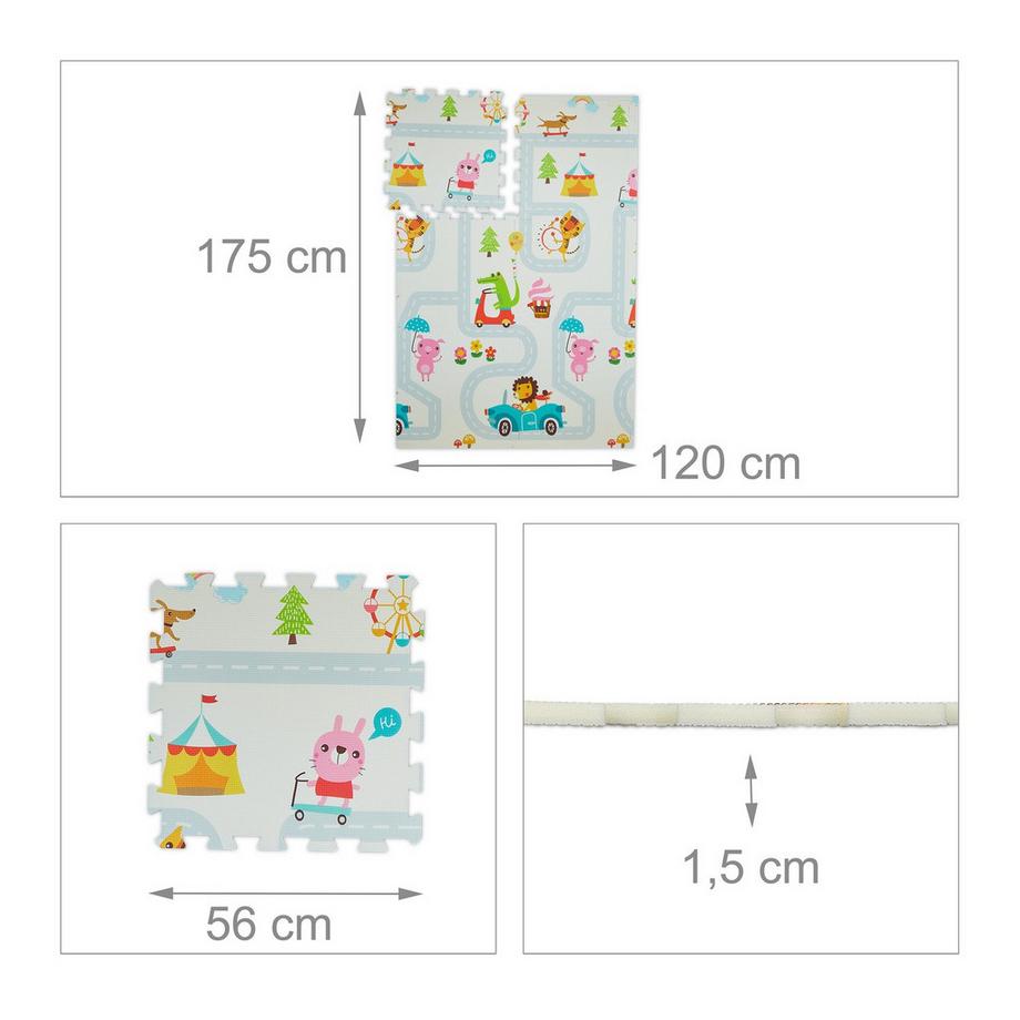 Northix Duo de tapis puzzle : hibou / éléphant  