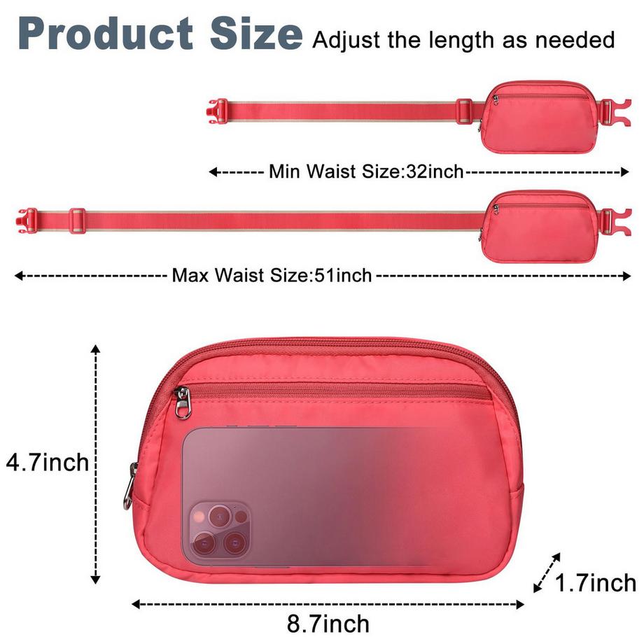 Only-bags.store Sac Banane Sport Sac Bandoulière avec Sangle Réglable  