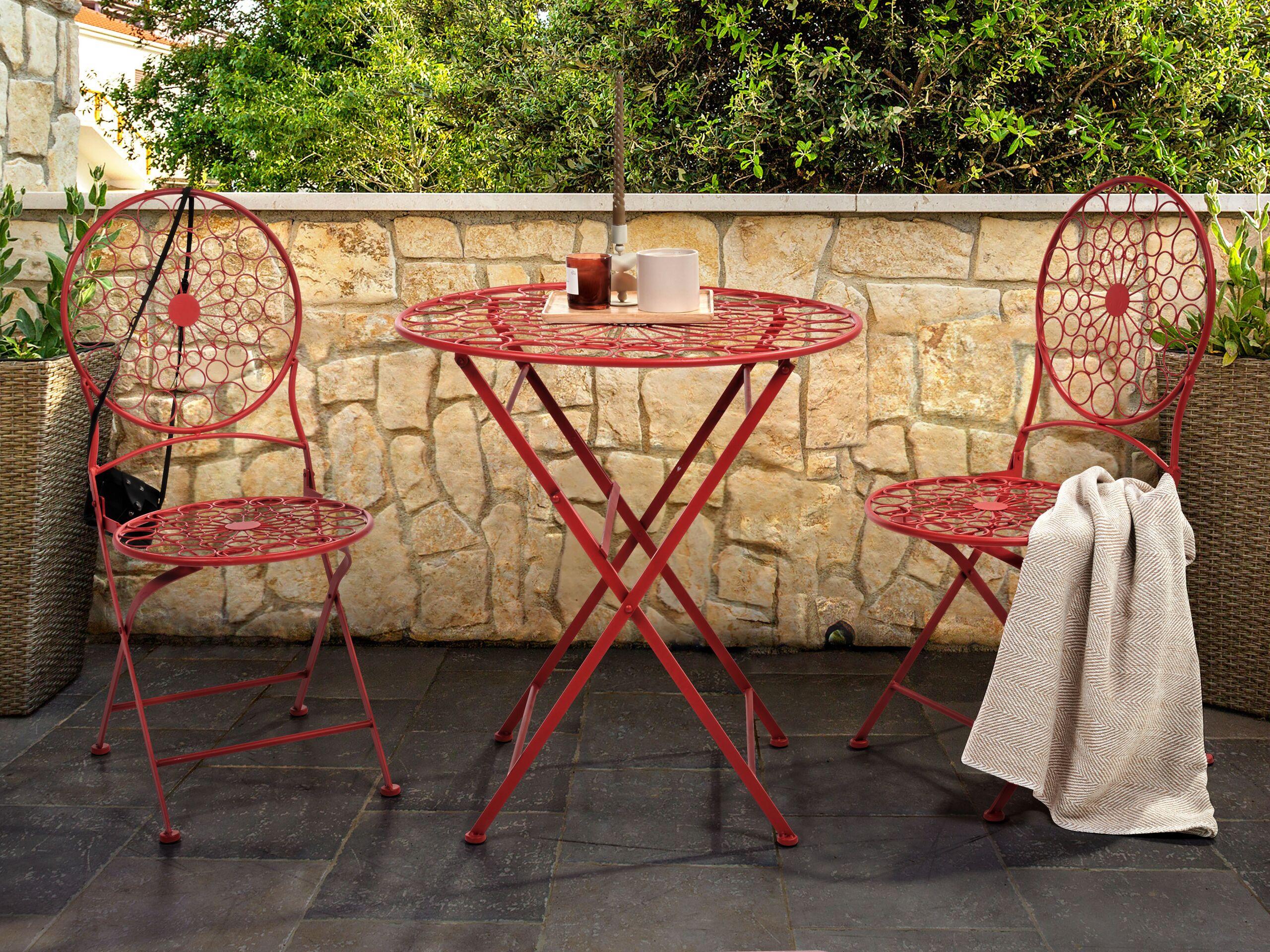 Beliani Outdoor Bistrotisch aus Eisen Retro SCARIO  