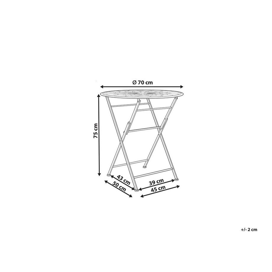 Beliani Outdoor Bistrotisch aus Eisen Retro SCARIO  