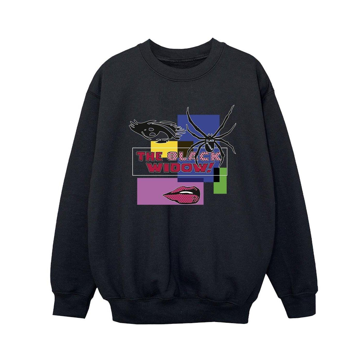 Image of Black Widow Pop Art Sweatshirt Unisex Schwarz 140/146