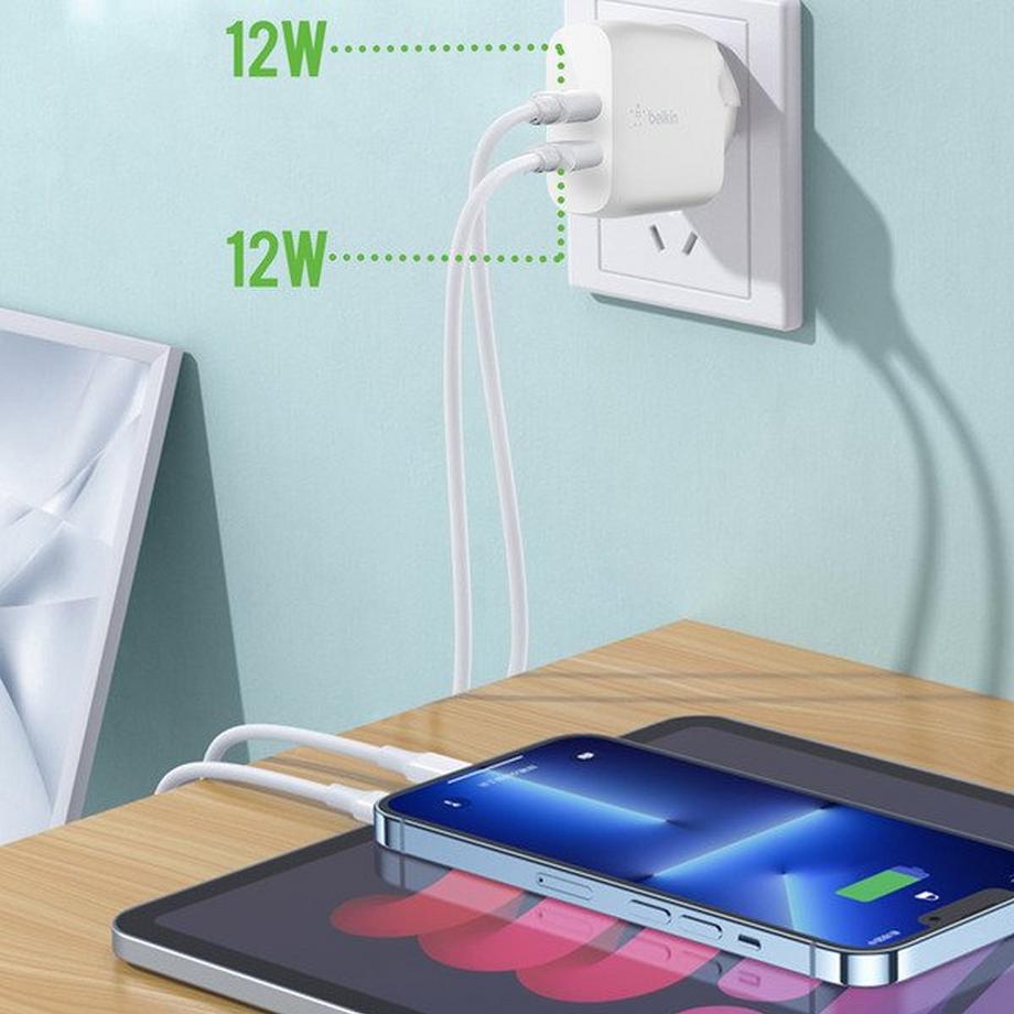 belkin  2x USB 24W Netzteil Belkin Weiß 