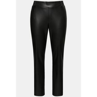 Ulla Popken  Pantalon en simili-cuir, matière stretch et taille élastique. Coupe Slim Fit. 