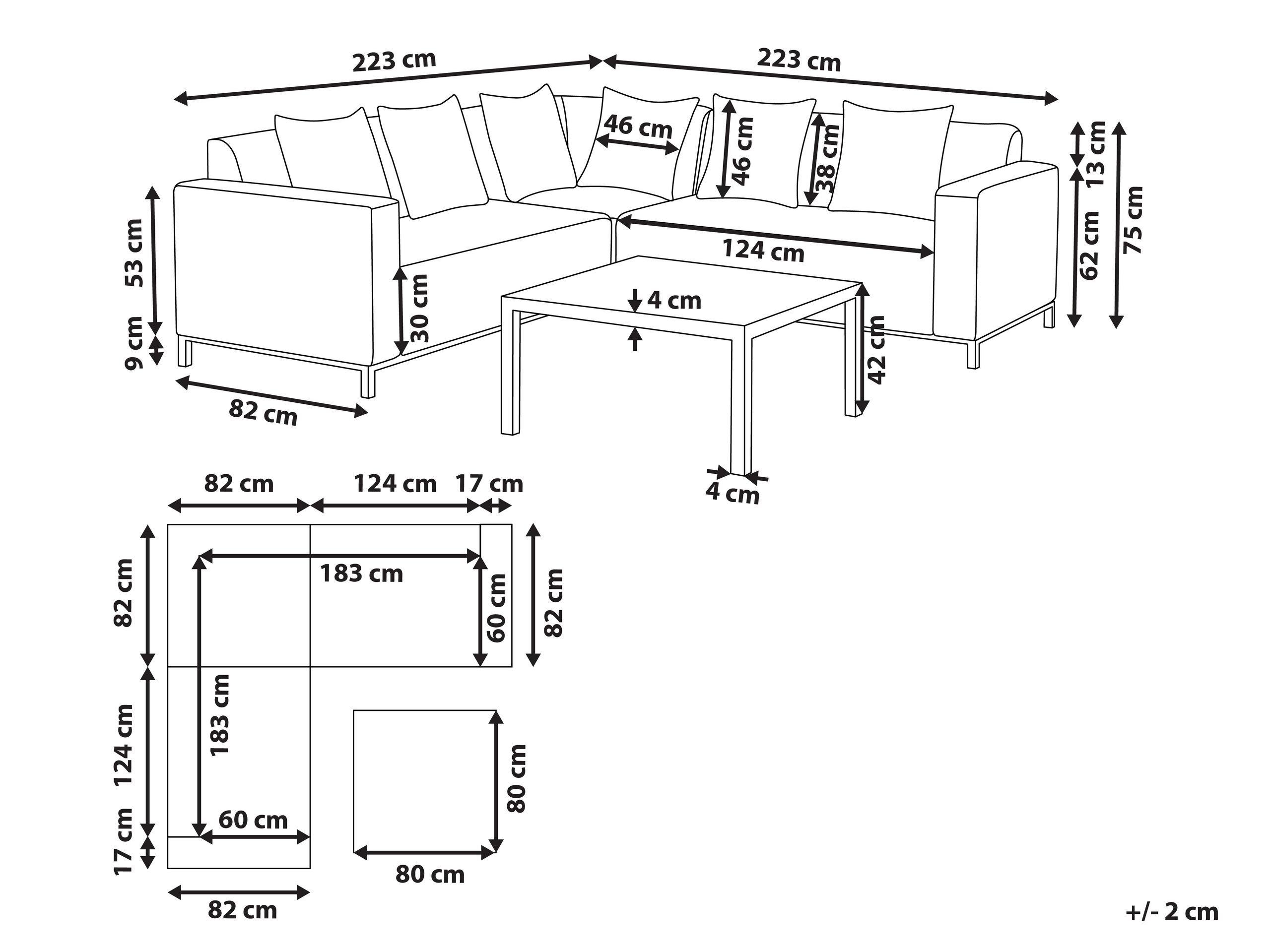 Beliani Canapé d'angle en Polyester Moderne BELIZE  