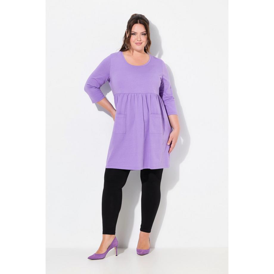 Ulla Popken A-Linie Rundhals 3/4-Arm Longshirt mit Taschen  