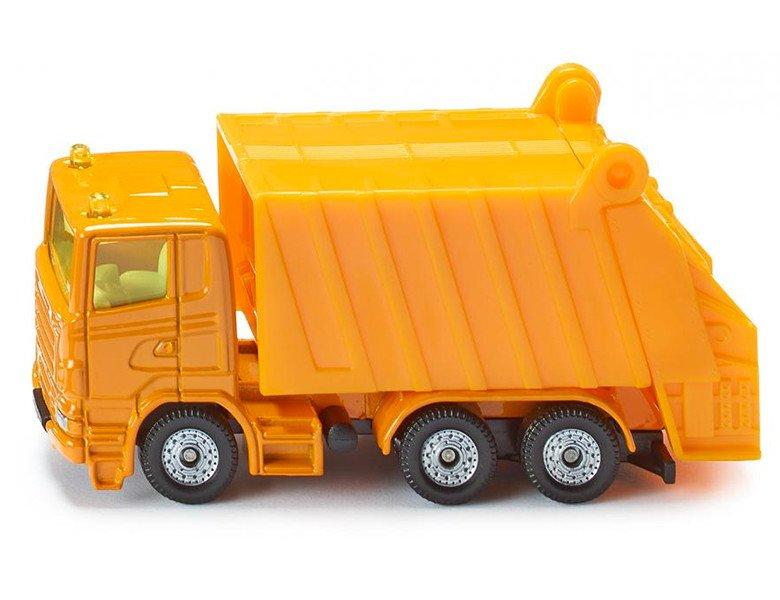 siku  0811, Müllwagen, Metall/Kunststoff, Orange, Spielzeugauto für Kinder, Kippbarer Müllbehälter 