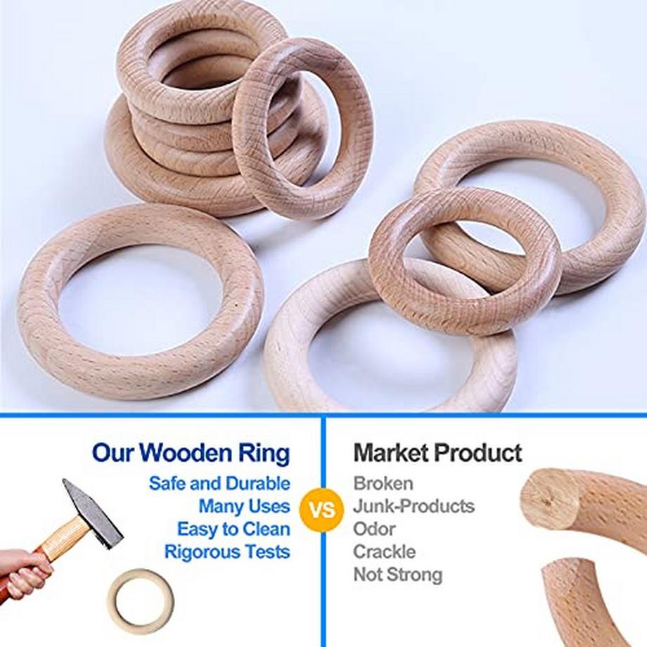 Activity-board  Beißring aus Silikon BPA-frei Baby Beißring Spielzeug Baby Rudergreifling Baby Beißring Stillzubehör mit Holzring 