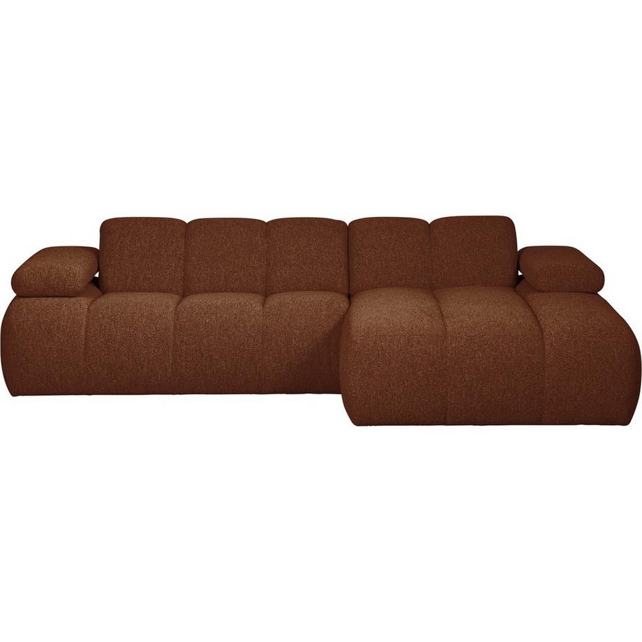 mutoni Ecksofa Mojo rechts Bouclé rostbraun meliert 284x160  