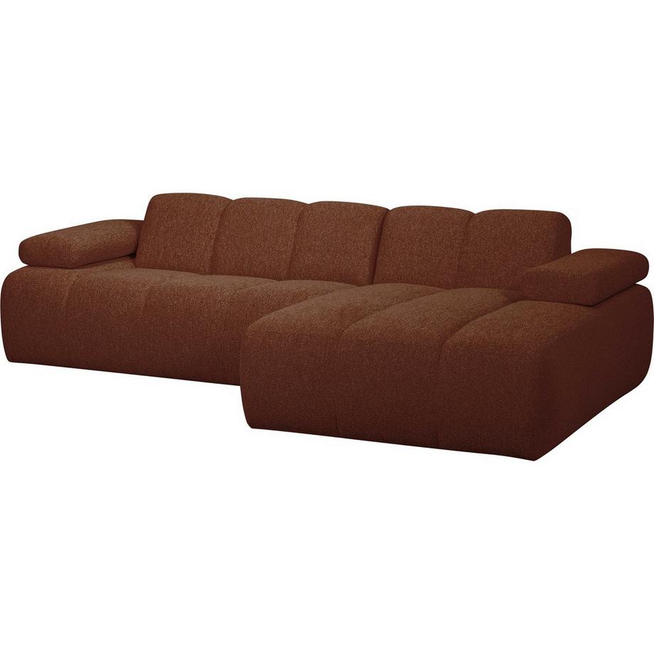 Ecksofa Mojo rechts Bouclé rostbraun meliert 284x160