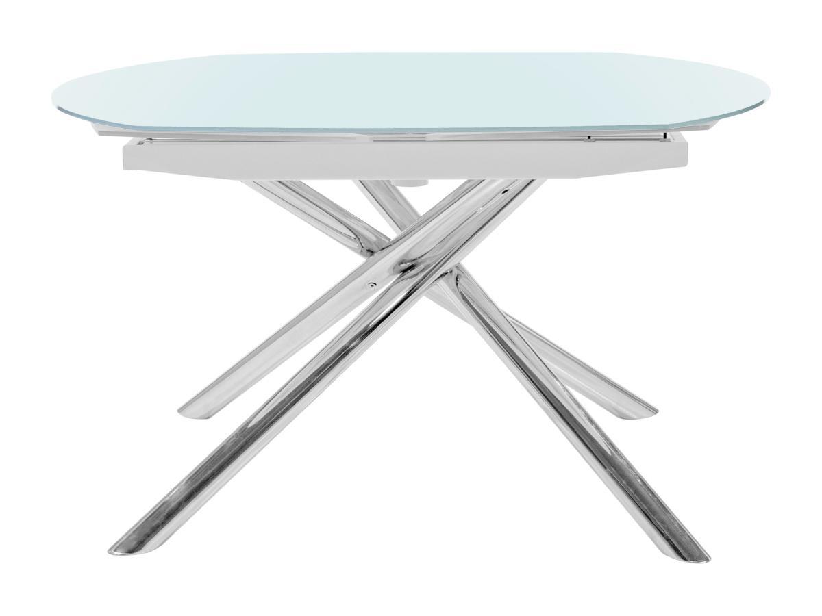 Vente-unique Table à  manger extensible CAMELIA 6 à  8 cous Verre trempé métal  