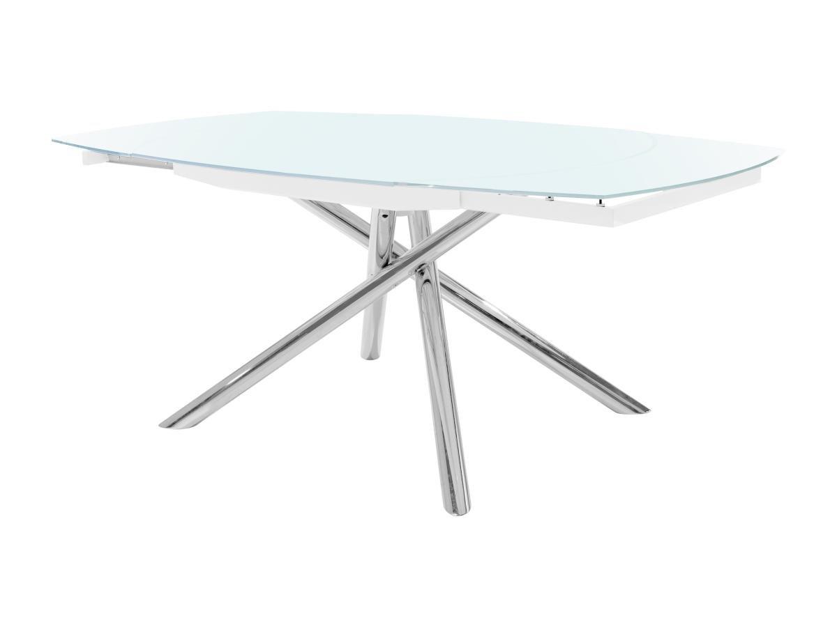 Image of Esstisch ausziehbar 6 bis 8 Personen Glas Metall CAMELIA Esstisch ausziehbar 6 bis 8 Personen Glas Metall CAMELIA