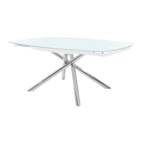 Vente-unique Table à  manger extensible CAMELIA 6 à  8 cous Verre trempé métal  