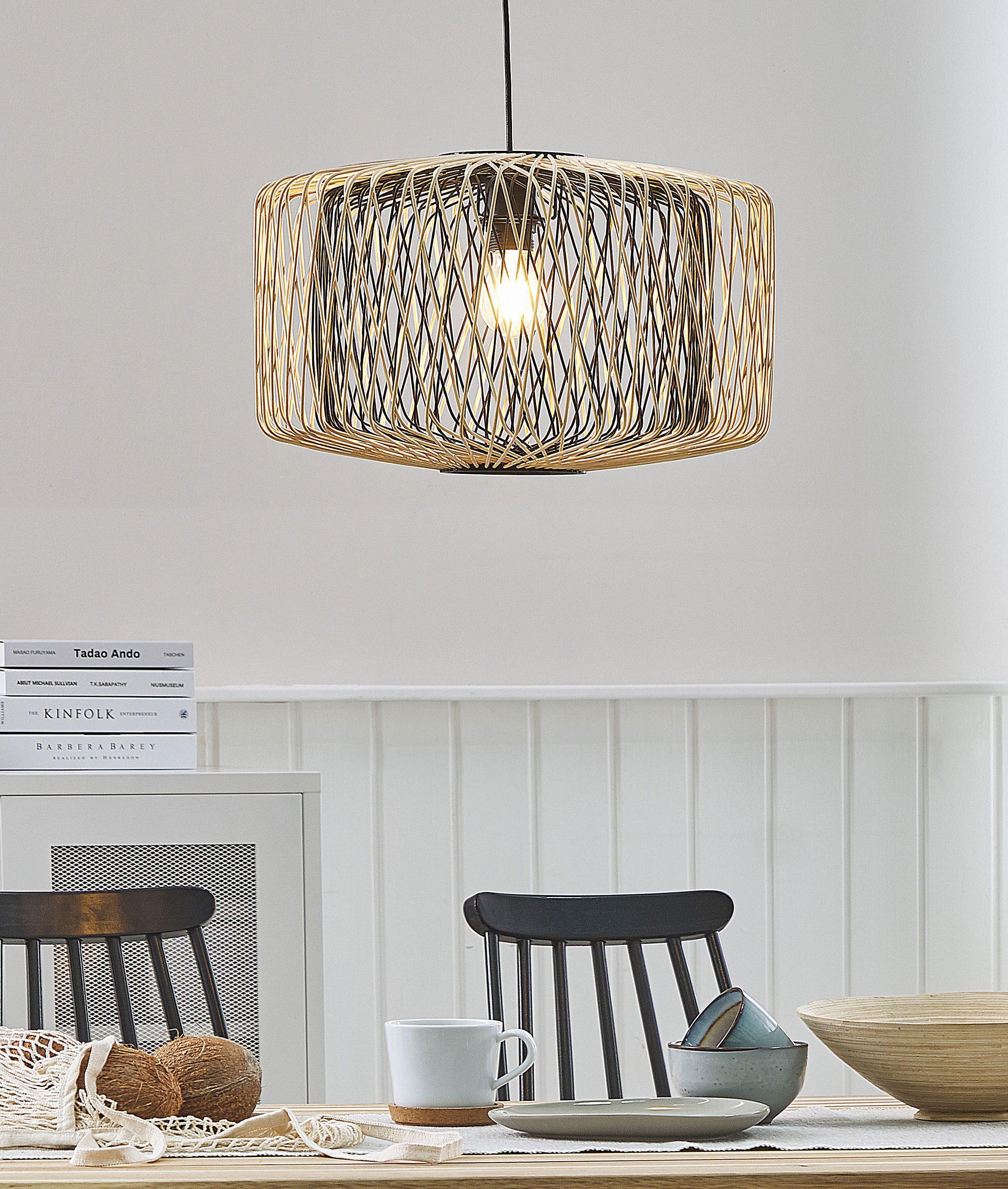 Beliani Lampe suspension en Bambou Boho JAVARI  