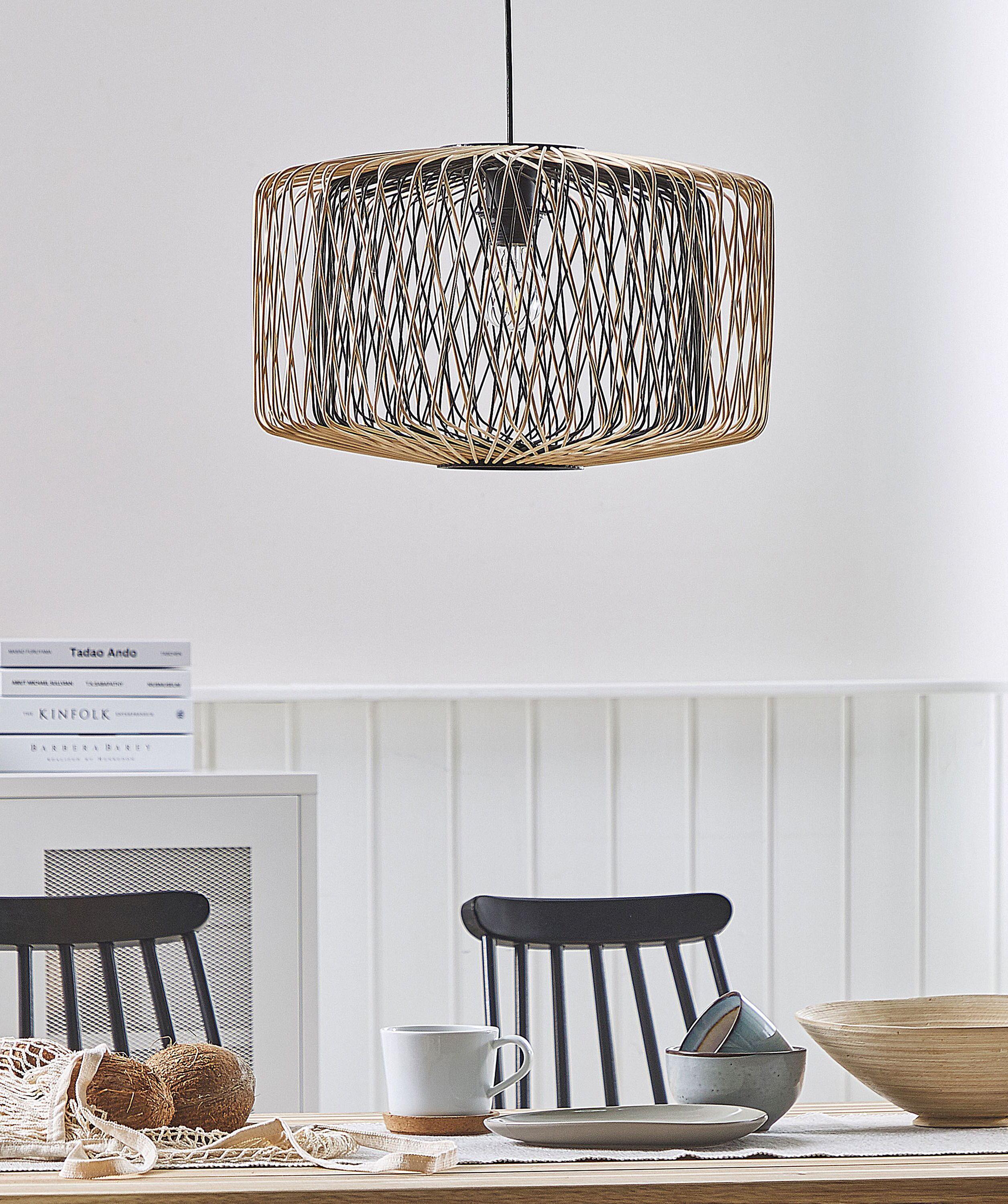 Beliani Lampe suspension en Bambou Boho JAVARI  