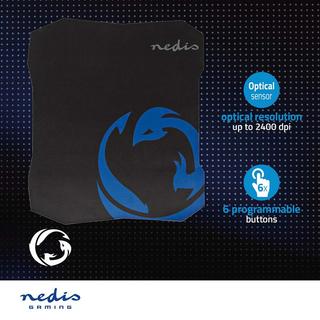 Nedis  Tapis de souris gaming | Caoutchouc / Microfibre | Noir 