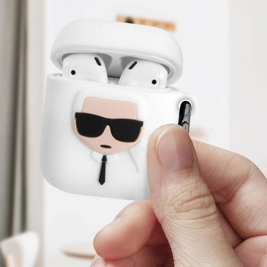 KARL LAGERFELD  Coque Karl Lagerfeld Airpods Blanc 