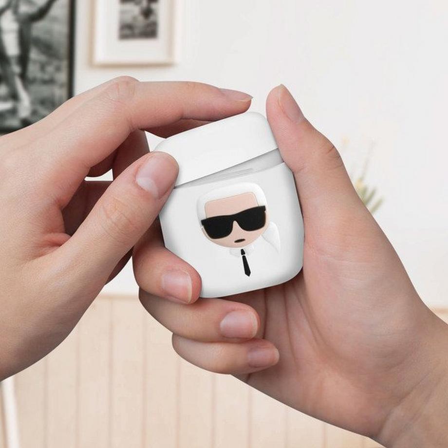 KARL LAGERFELD  Coque Karl Lagerfeld Airpods Blanc 