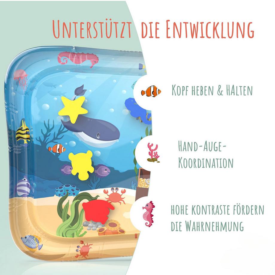Activity-board  Wasser Matte Baby BPA frei - Bauchlage Spielzeug Baby, Wasser Spielmatte 