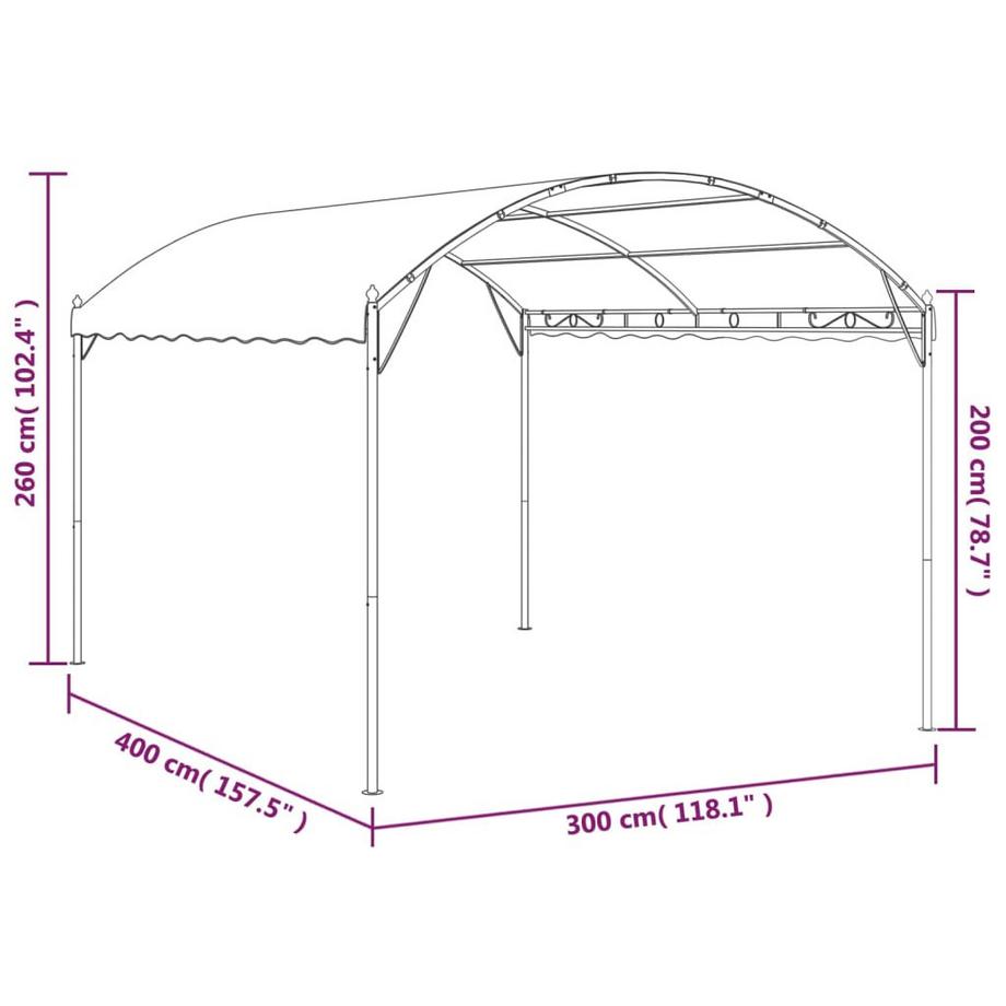 VidaXL gazebo Tessuto  