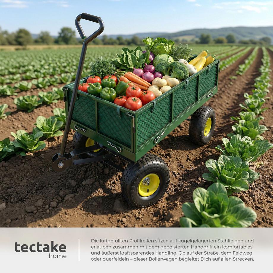 Tectake  Chariot de jardin et de transport  avec des parois latérales rabattables 