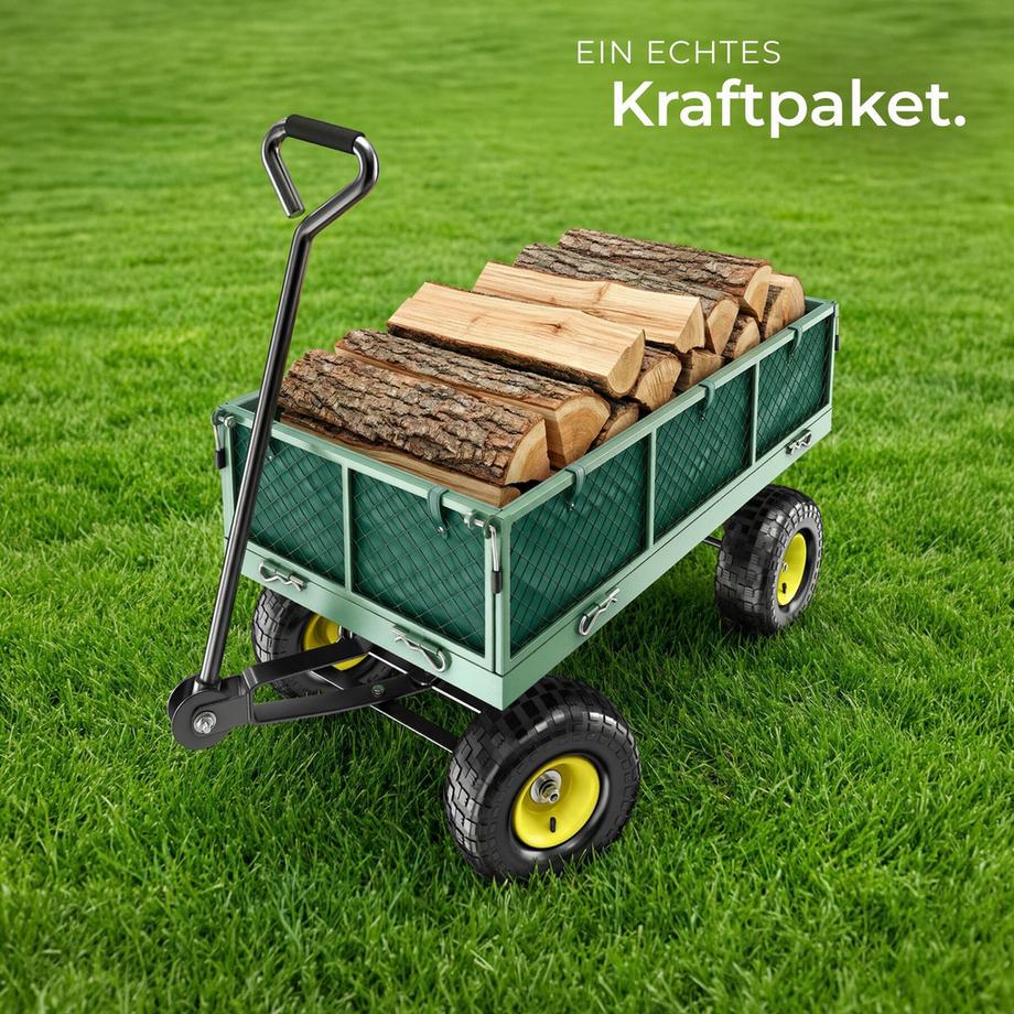 Tectake  Chariot de jardin et de transport  avec des parois latérales rabattables 