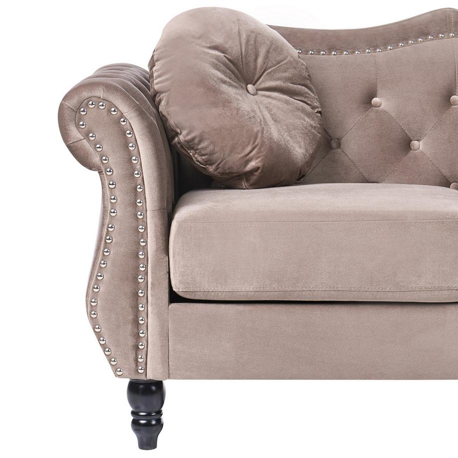 Beliani 3 Sitzer Sofa aus Samtstoff  SKIEN  