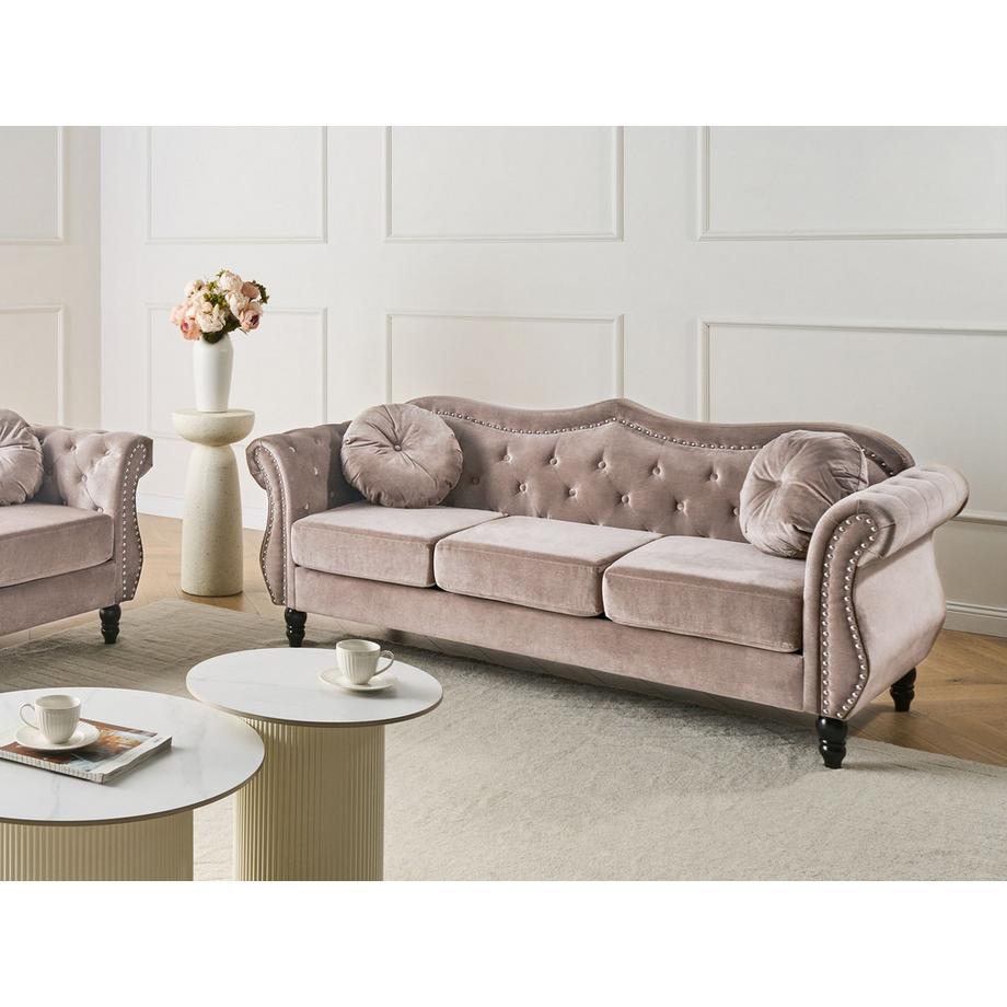 Beliani 3 Sitzer Sofa aus Samtstoff  SKIEN  