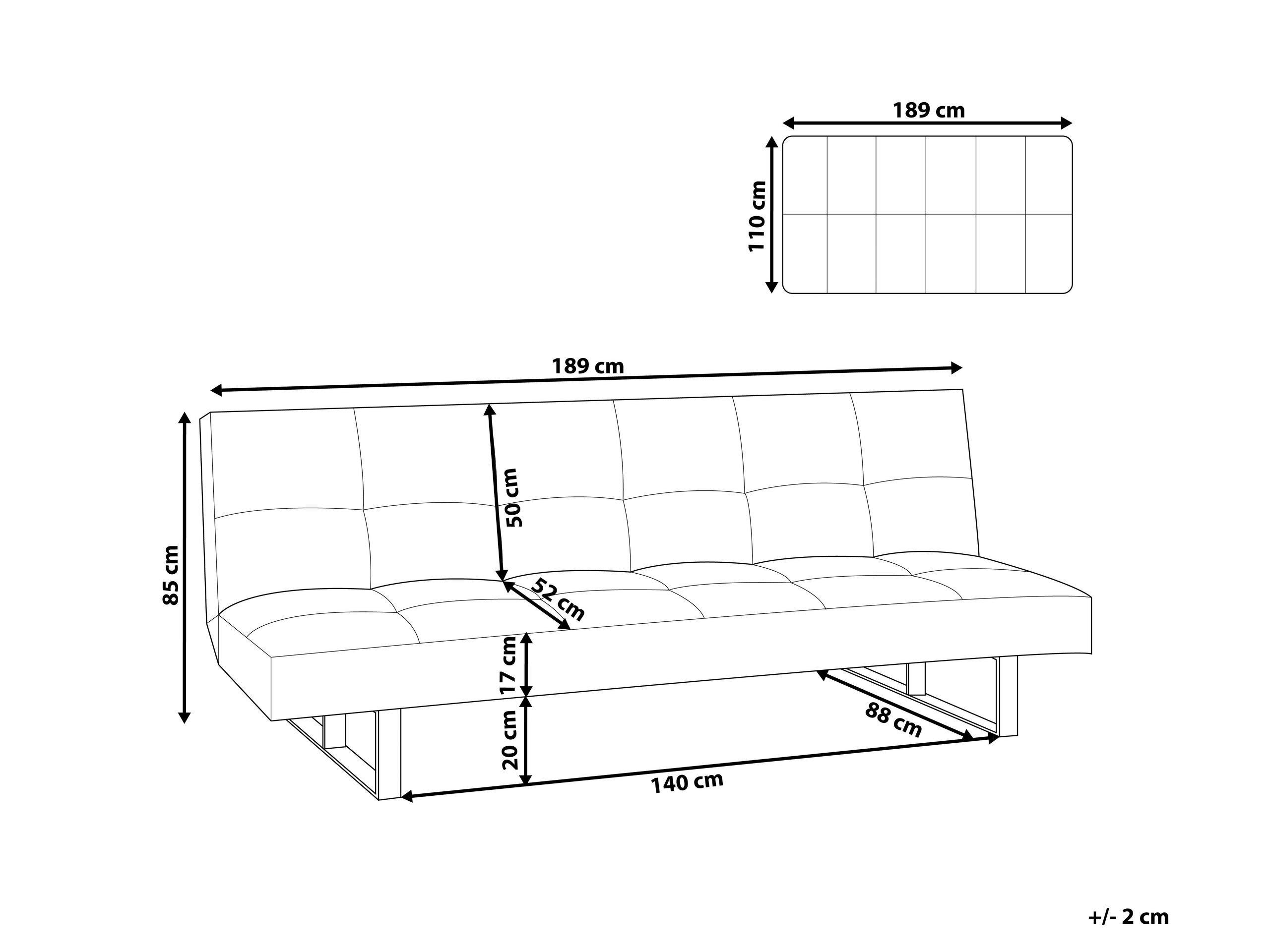 Beliani Schlafsofa aus Kunstleder Retro DERBY  