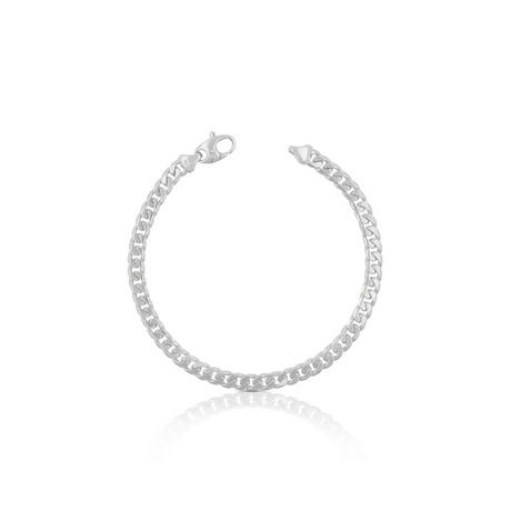 MUAU Schmuck  Bracelet Collier de tank en or blanc 750, 19cm, 6mm 