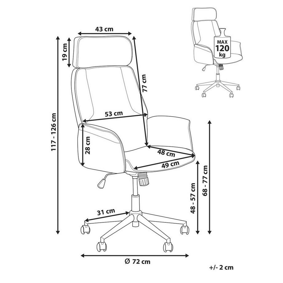 Beliani Sedia da ufficio en Tessuto Minimalista PILOT  