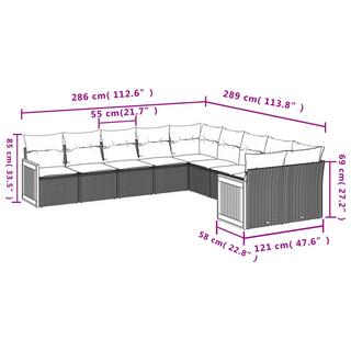 VidaXL Ensemble de canapés de jardin rotin synthétique  