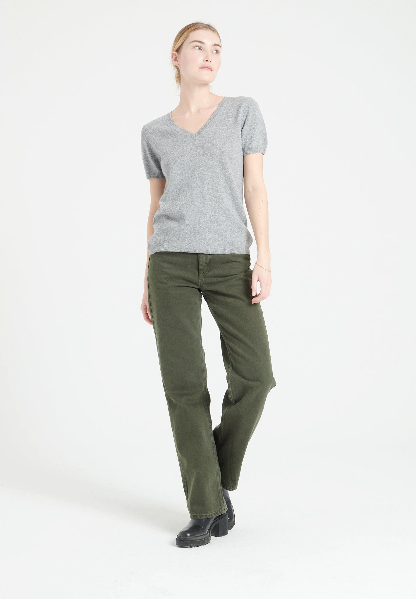 Studio Cashmere8 LILLY 14 Pullover V-Ausschnitt Kurzarm  