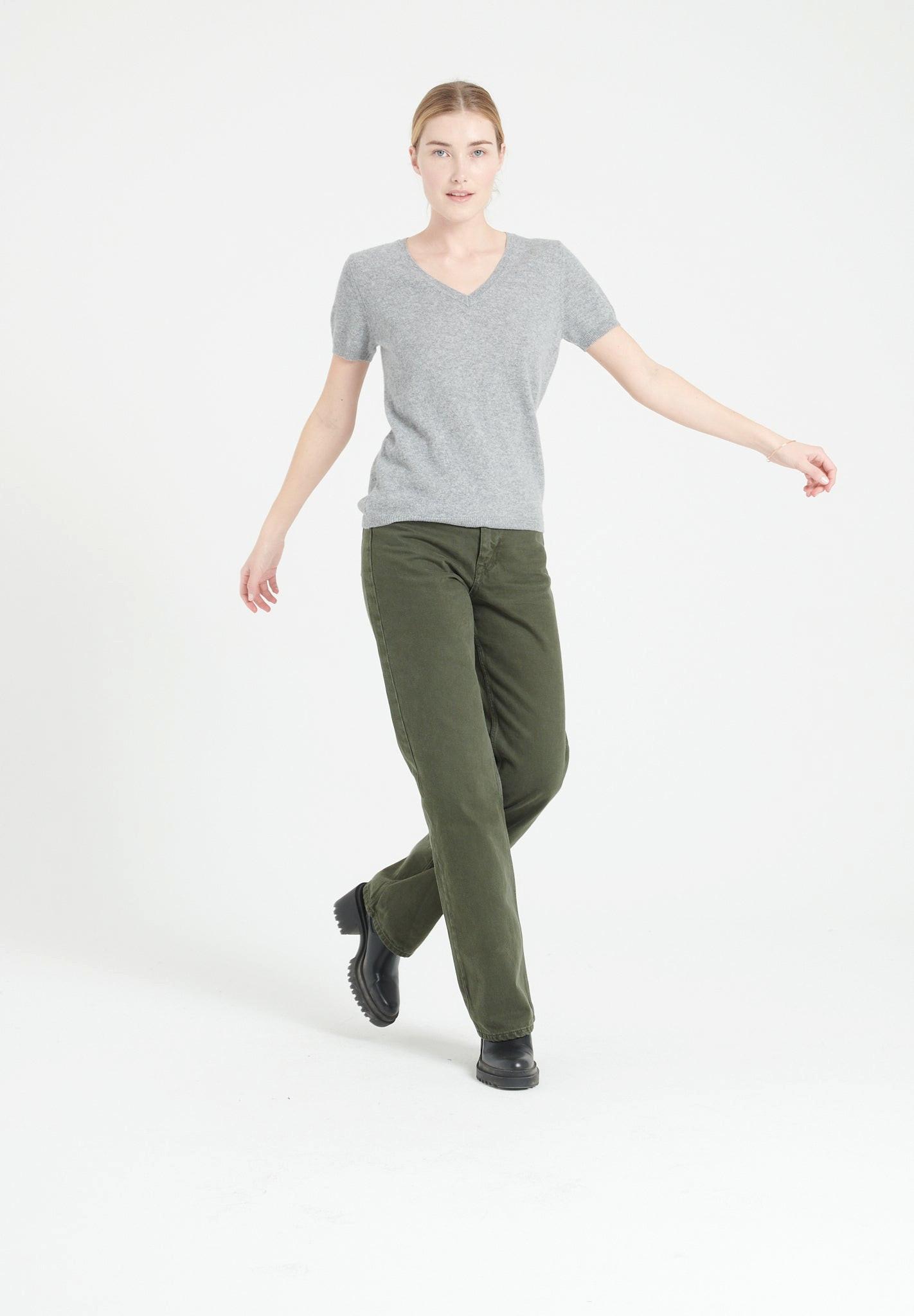 Studio Cashmere8 LILLY 14 Pullover V-Ausschnitt Kurzarm  