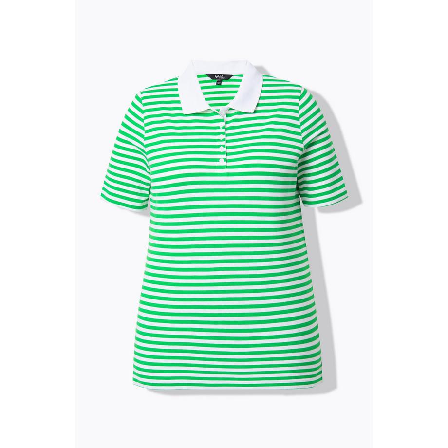 Ulla Popken Polo Classic Fit Piqué Righe Mezze Maniche  