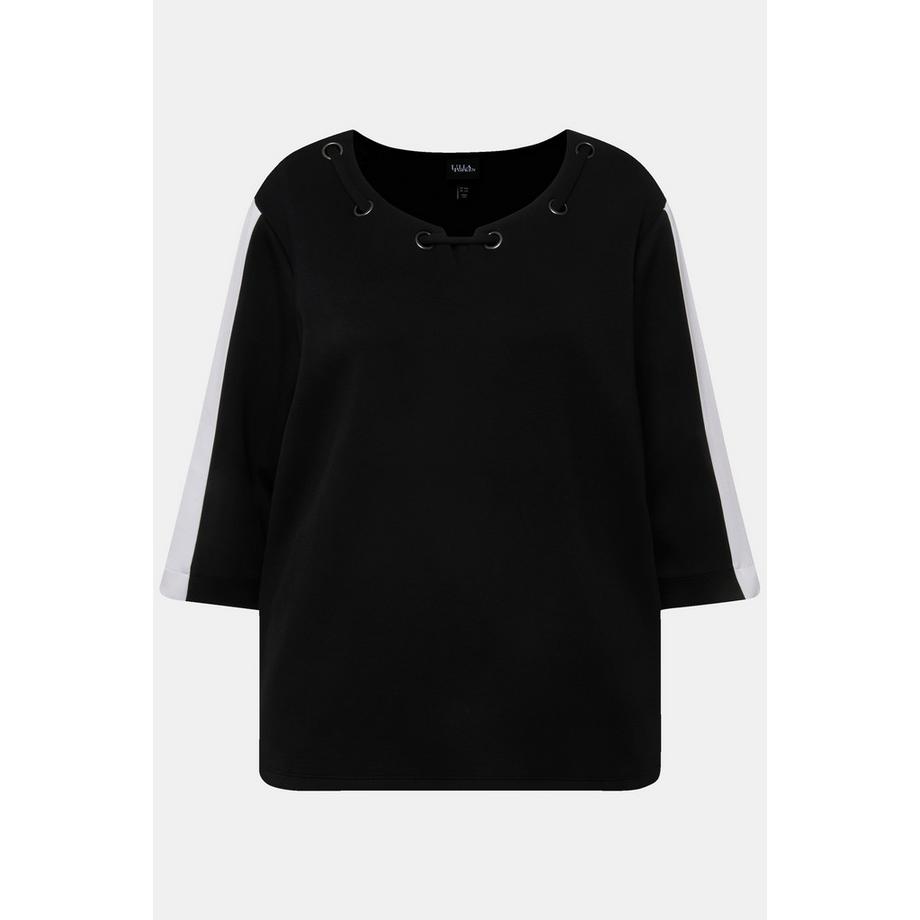 Ulla Popken Sweatshirt Ösen Rundhals 3/4 Arm  