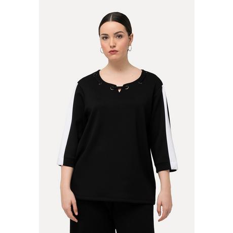 Ulla Popken Sweat-shirt Œillets Col Rond Manches 3/4  